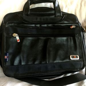 Black Leather Laptop Bag