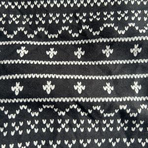 Stylish Black Shirt with White Motif Design - M/4