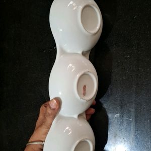 Porcelain Triple Dish