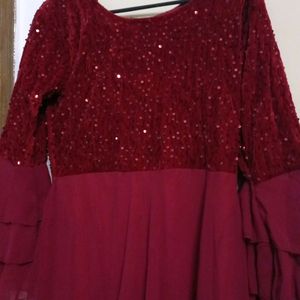 Velvet And Sippi Work Yoke Gown