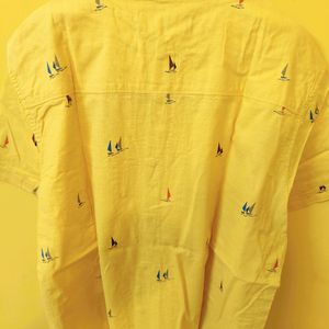 Highlander Yellow Pure Cotton Casual Half Shirt