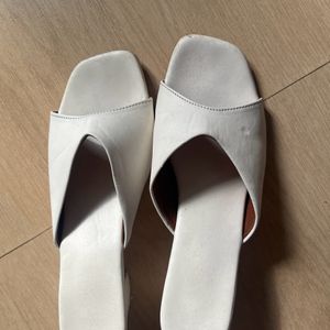 White Block Heel