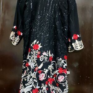 Black Designer Plazo Suit With Dupatta 44 Bust