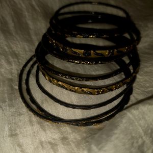 Black And Gold Bangles