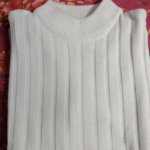 White High Neck Sweatshirt For Mens