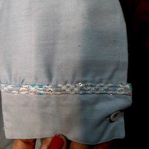 Silver color  kurta pjama with  jacket