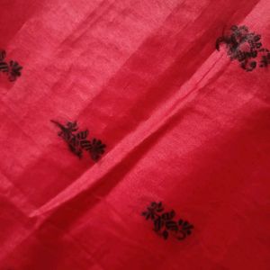 A Beautiful Tomato Red Saree