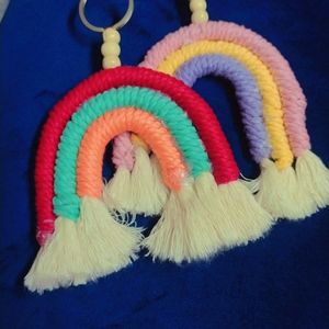 Macrame Mini Rainbow Keychains And Car Keyring