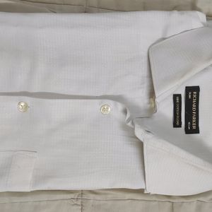 White Cotton blend Formal Full Sleeves Shirt