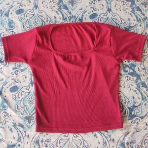 Square Neck Ribbed Top