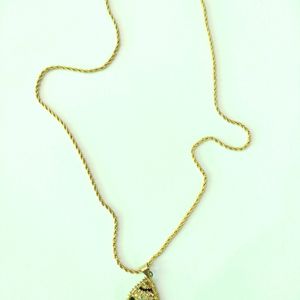 Golden Pendant And Chain Combo