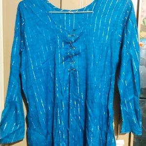 Blue Kurti With Knot