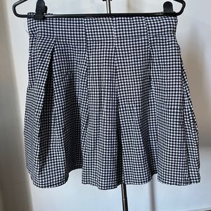 Vintage Checked Pleated High waisted Skirt