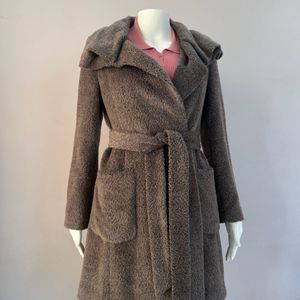 Fluffy Brown Wrap Coat