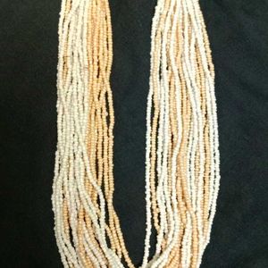 Long White Heavy Pearl Necklace