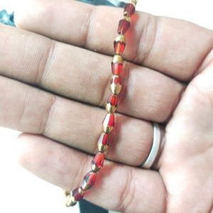 Golden/Red High Quality Cristal Moti/Bids Mala