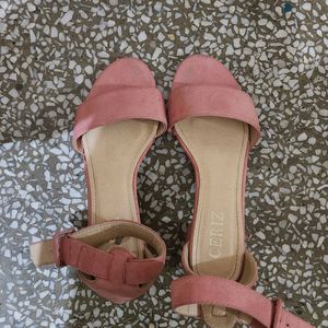 Lovely Ceriz Pastel Pink Block Heels