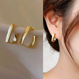 Square Hoop Gold Earrings