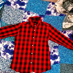 Black And Red Check Women Shirt