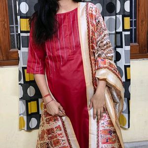 Kalini Red Kurta Set