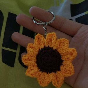 Crochet Sunflower Keychain