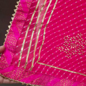 Motna Pink Saree With Blouse