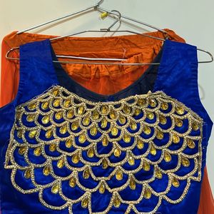 Orange And Purple Lehenga