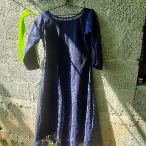 Navy Blue Net Dress