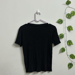 Ribbed Basic Black Top