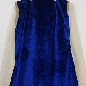 Blue Full Anarkali Dress With Dupatta & Pent