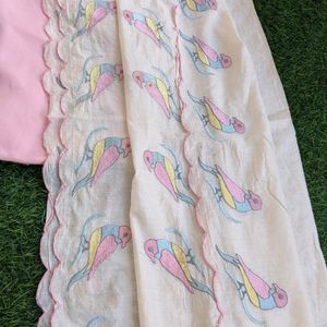 Beautiful Bird Embroided Suit Pure Cotton