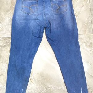 Light Blue Damaged High Waist Jeans