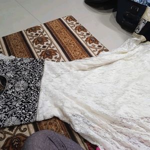 White Anarkali Suit