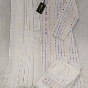 Price Reduced Cotton Kurta, Salwar & Dupatta Set