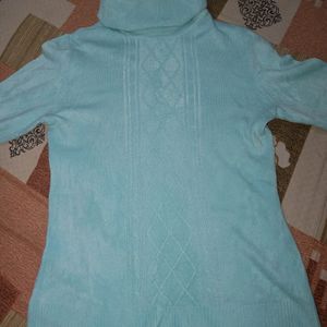 Sky Blue Woolen Sweater For Girls