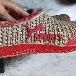 Rubber Shoes For Ladies Red Or Off White Clour