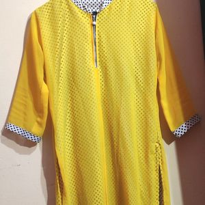 🪄 Beautiful Yellow Kurta Front Open Cut🪄