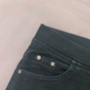 Black Colour Denim Shorts