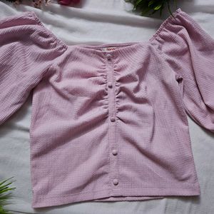 Short Sleeved Slim Fit Top (Lilac)