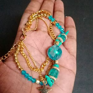 Blue Crystal, Beads Bracelet.