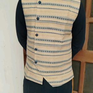 Trendy Beige Men’s Ethnic Wear with a Pocket