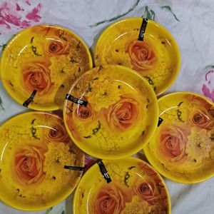 Fiber Plates With Beautiful Flower Design