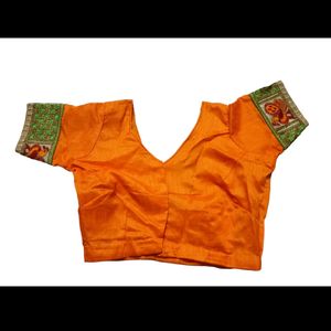 Orange Saree With Blouse