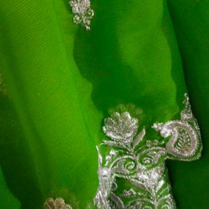 Green And Pink Half Saree/ Lehanga