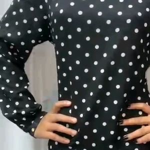 Women Black Dot Dress.