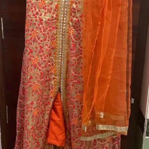 Orange Colour Anarkali Suit