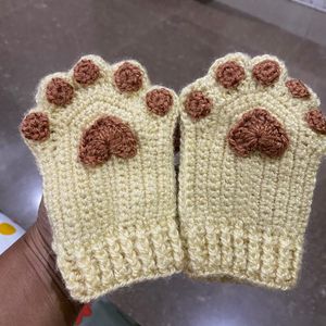 Crochet Catpaw Fingerless Gloves