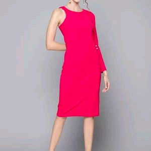 Sassafras Fuschia One Shoulder Midi Dress