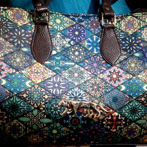 Ethenic Printed Handbag For Laptop & Accessories