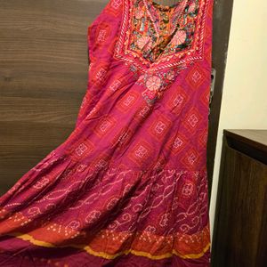 Ritu Kumar Rani Pink Bandhani Kurta